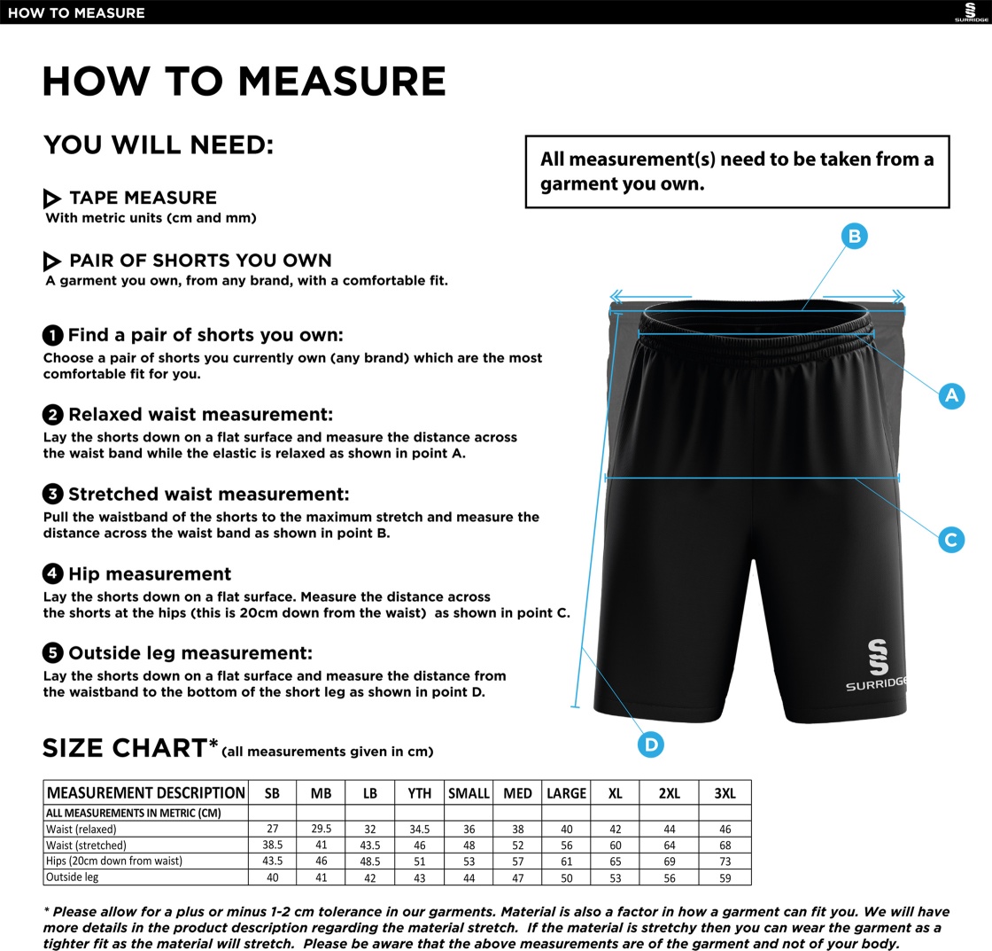 Upperthong CC - Leisure Short - Size Guide