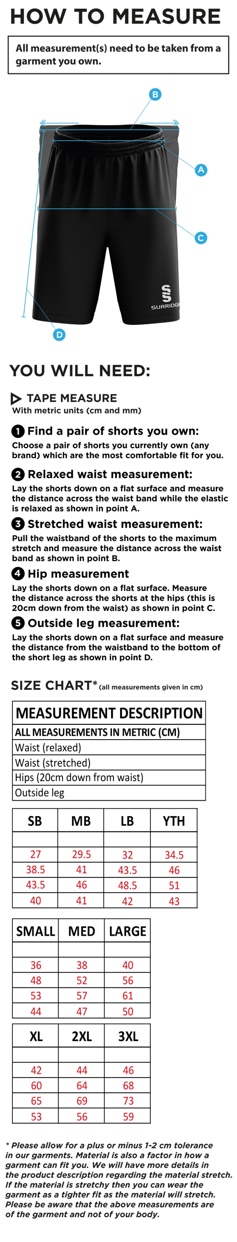 Upperthong CC - Blade Training Short - Size Guide