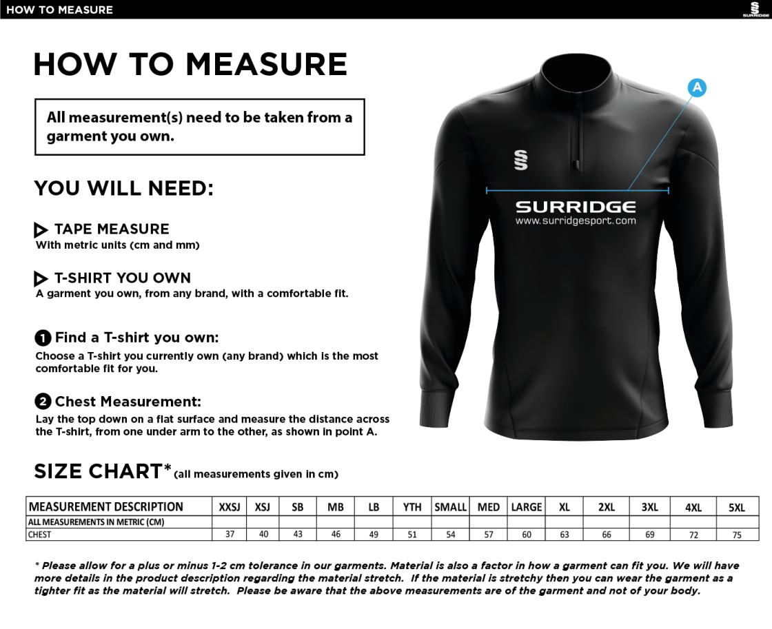 Upperthong CC - Blade Performance Top - Size Guide